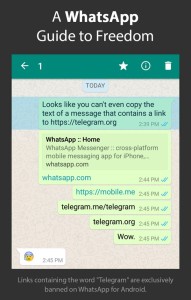 Kutoonekana kwa links za Telegram katika WhatsApp