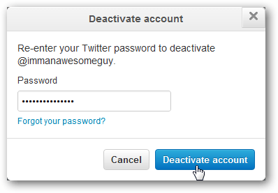 Password for deactivation twitter account - TeknoKona Teknolojia Tanzania