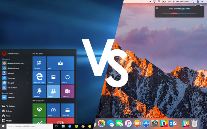 Microsoft OS (Windows) VS Mac Os