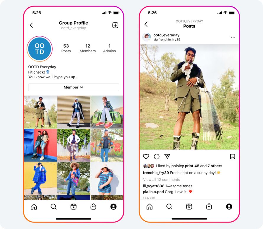 Kipengele Cha Group Profile Katika Instagram